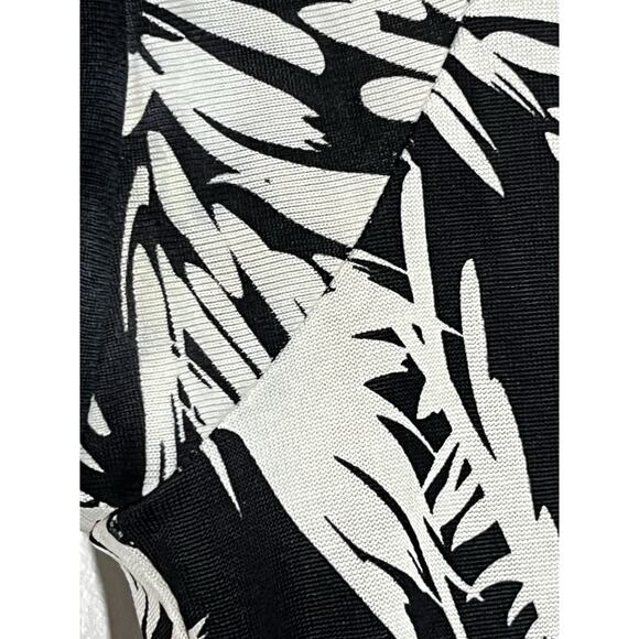 Diane Von Furstenberg Silk Knit Sheath Dress 6 Black White Palms - Runs SMALL - Picture 7 of 14